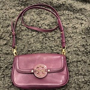 Purple Tory Burch cross body purse